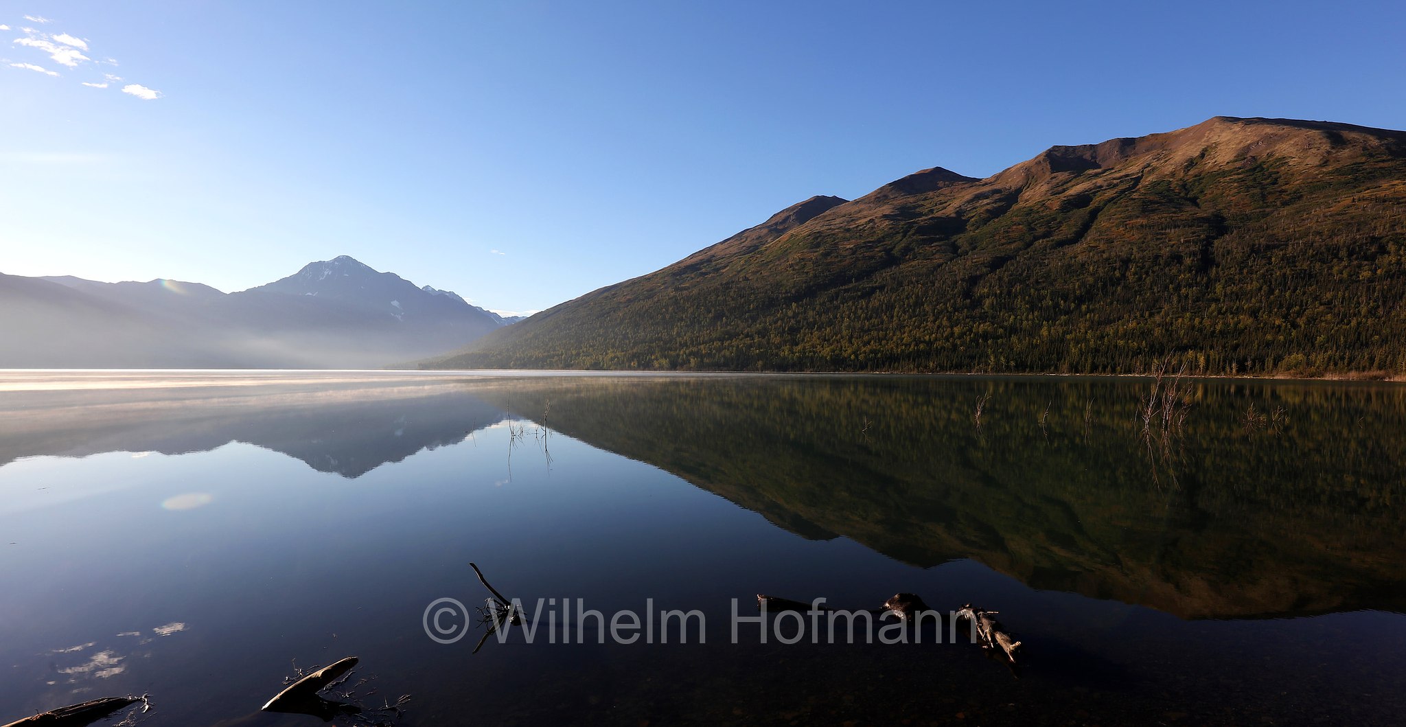 Eklutna Lake, Lago Eklutna, Chugach State Park, Parco statale di Chugach, Alaska, USA