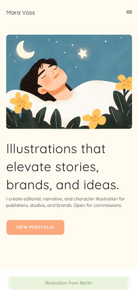 Artist portfolio website template