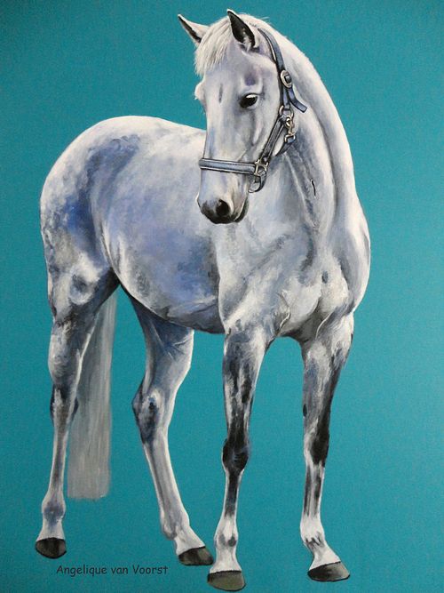 Colorful horse portrait painting capturing strength and expression