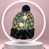Green Hound's-tooth Hat & Scarf Set