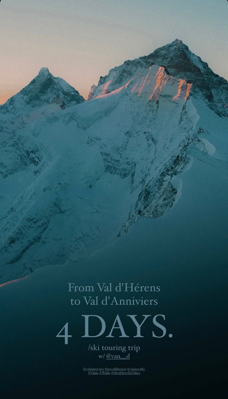 From Val d'H&eacute;rens to Val d'Anniviers: 4 Days Ski Touring Trip in Valais