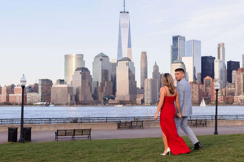 Liberty State Park | Jersey City New Jersey Spring Engagement | Maria & Justin