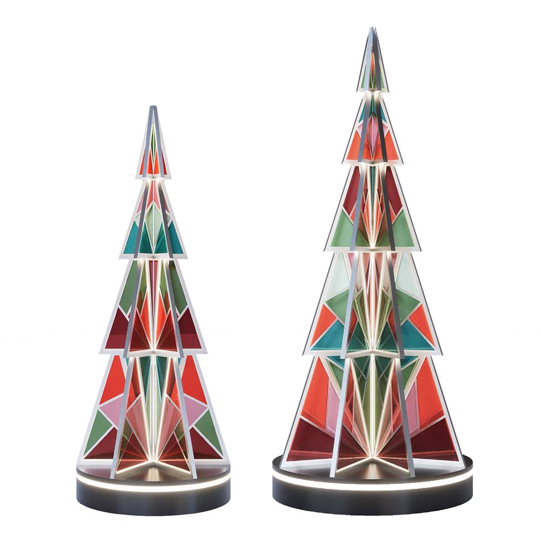 3d model layered christmas tree sculpture integrated led lighting