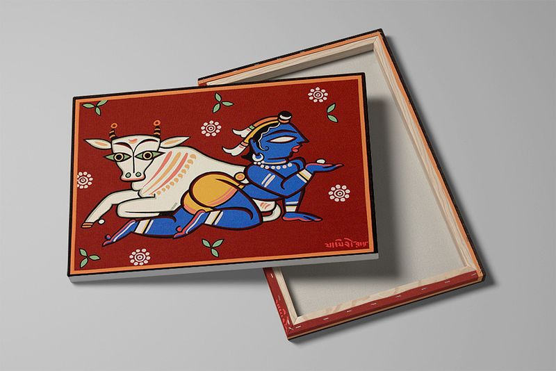 Krishna the Cowherd – A Folk Tribute by Jamini Roy