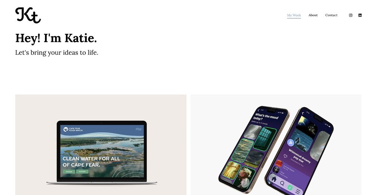 Katie Rogers brand identity and campaign design portfolio website