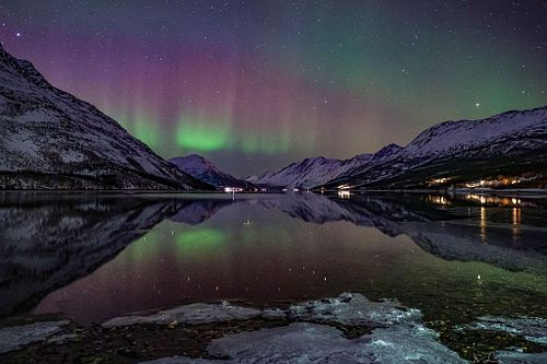 Aurora Show &uuml;ber dem Ullsfjord