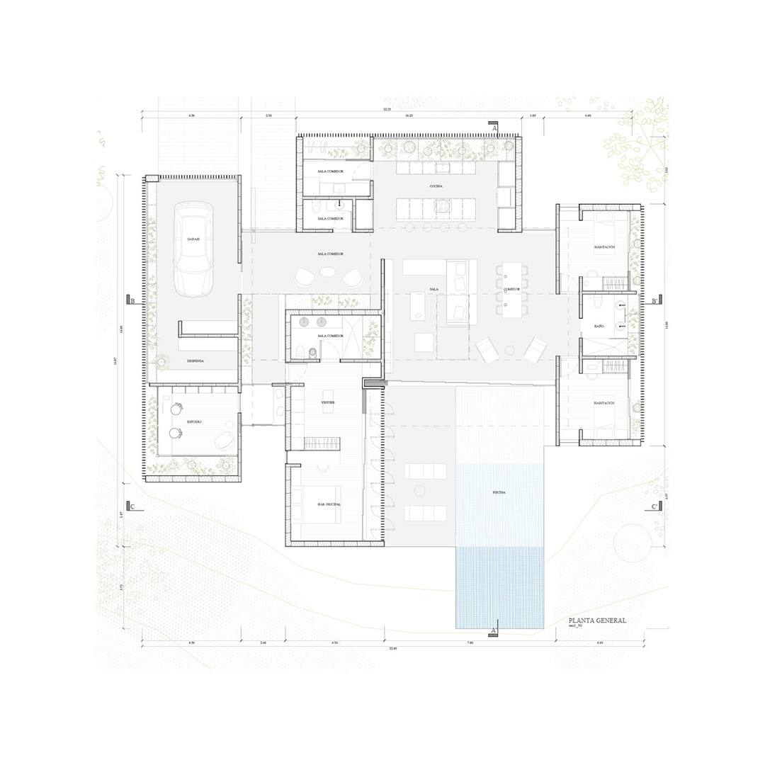 planta arquitectura casa modular madrid vivienda patios interiores