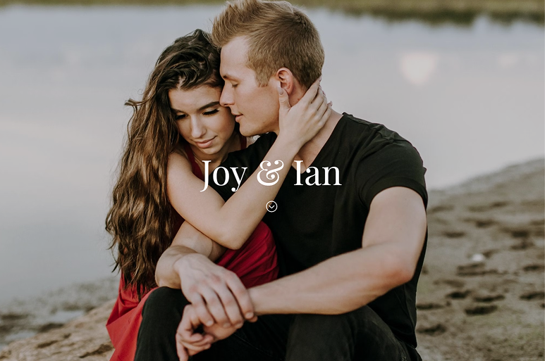 A wedding sneak peek Gallery Link, titled Joy & Ian