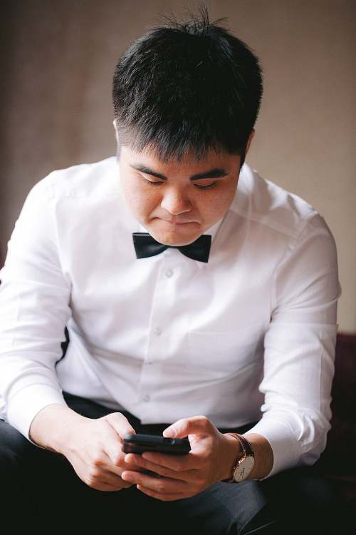 Groom Getting Ready