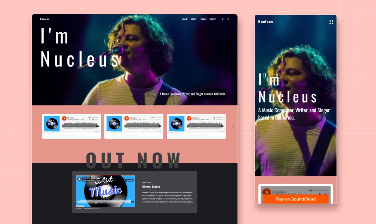 Introducing Pixpa&rsquo;s new music website template - Nucleus