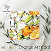 Orange Fruit and Flowers | Floral Art Card | Watercolour Original Illustration | with Envelope