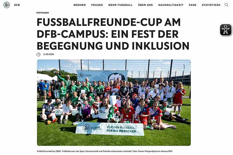 DFB berichtet über bundesweiten FußballFreunde-Cup auf dem DFB-Campus