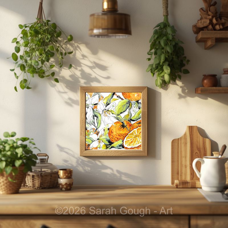 Orange Blossom & Citrus Fruit | Botanical Art Print