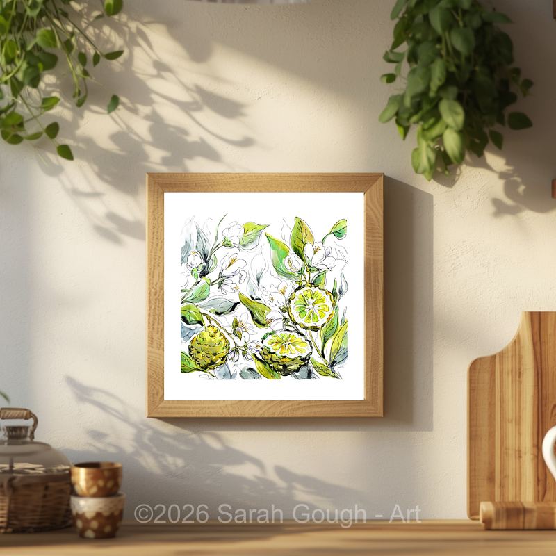 Bergamot Fruit And Flowers | Botanical Art Print