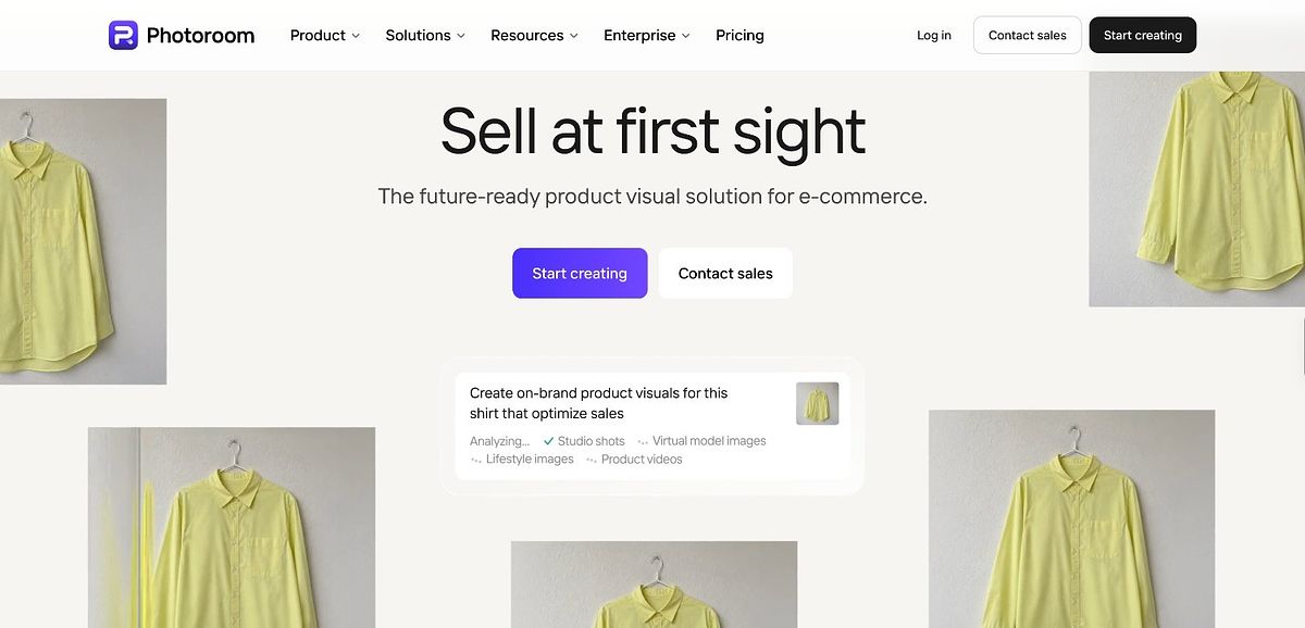 PhotoRoom homepage