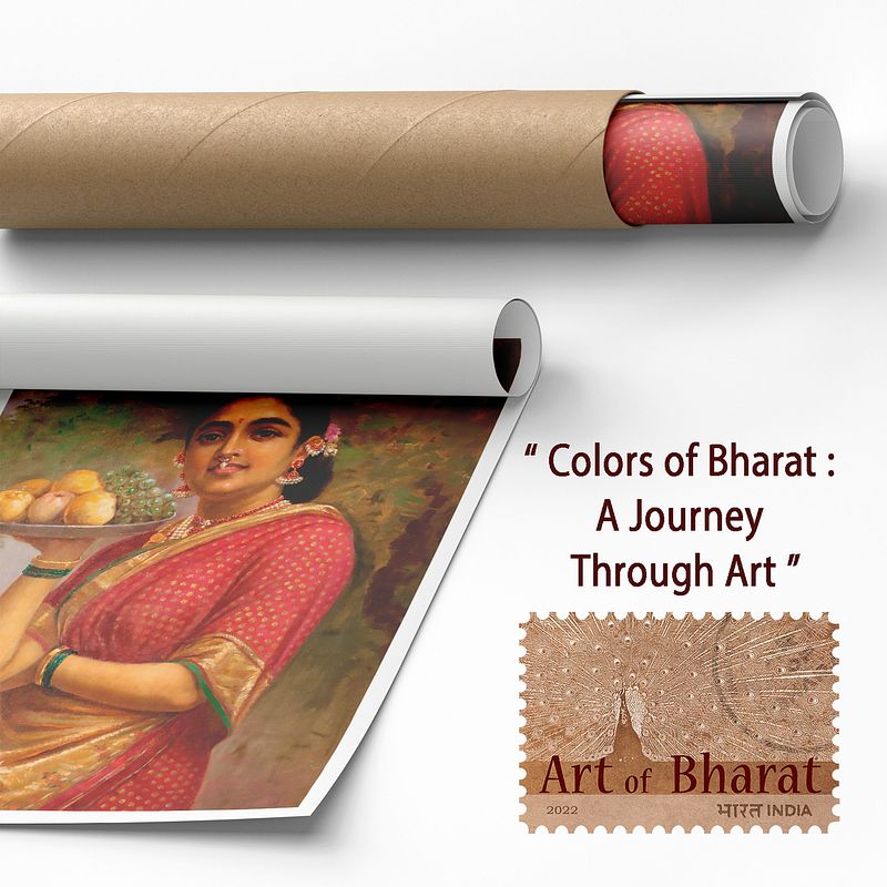 Madri – The Graceful Maharashtrian Lady with Fruit by Raja Ravi Verma