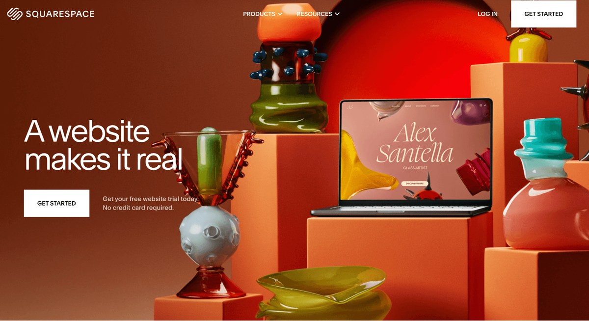 Screenshot of Squarespace website builder