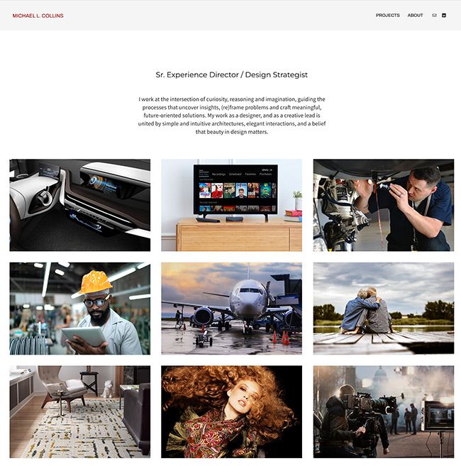 Site Web du portfolio Michael Collins UX
