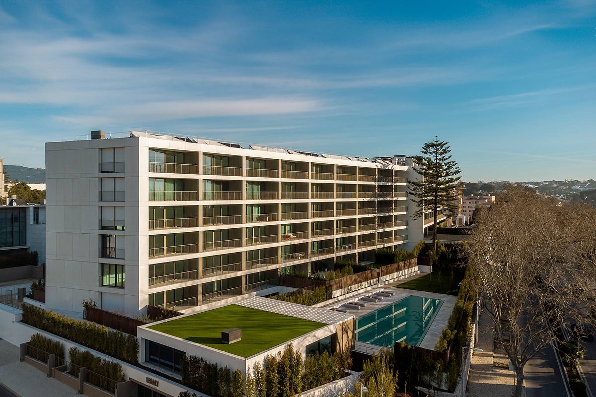 Vista a&eacute;rea do empreendimento residencial de luxo Legacy Residences Cascais T4 de Luxo no Legacy Residences Cascais com Vista Ma