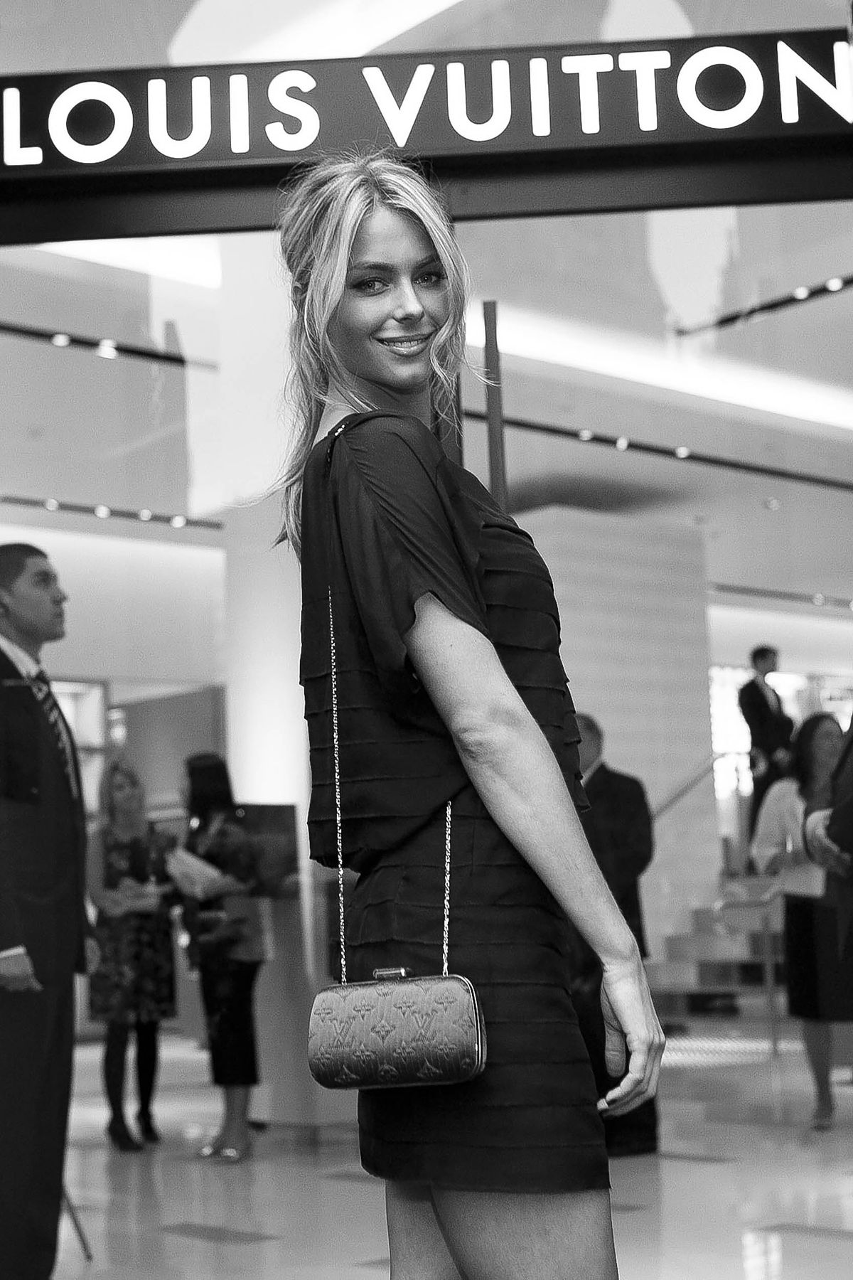 Portrait of model Jennifer Hawkins at the Louis Vuitton re-opening of its Collins Street Store