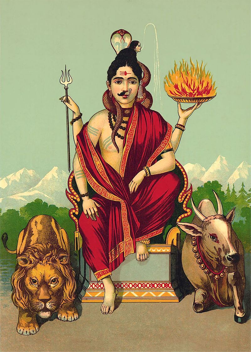 Ardhanarishvara – The Divine Union of Shiva and Shakti by Raja Ravi Verma