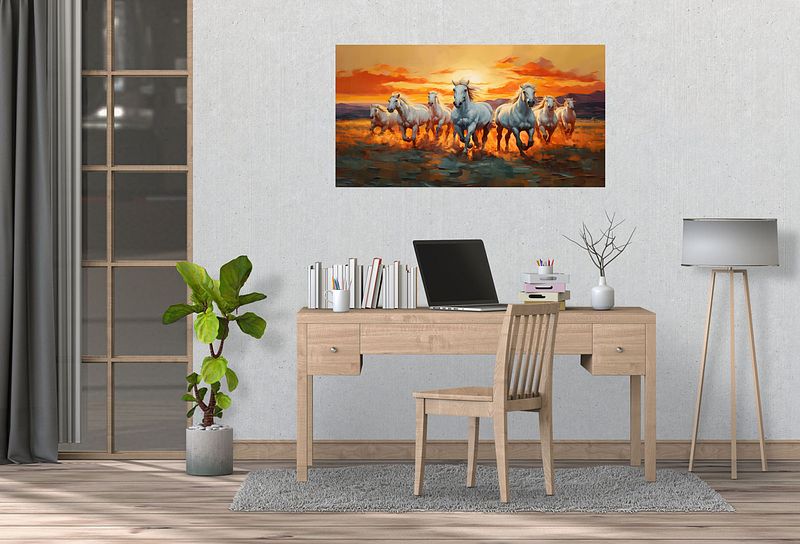 The Seven White Horses – A Vastu Shastra Blessing in Motion