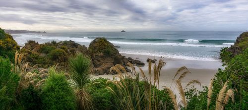Seascapes, ocean, waves, shores, sand, rocks, surf, clouds, sky, travel, nature, landscape, seaside, beach, Brighton, Dunedin, Otago, South Island, New Zealand