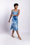 Linen Satin Slip Dress - Summer Sky