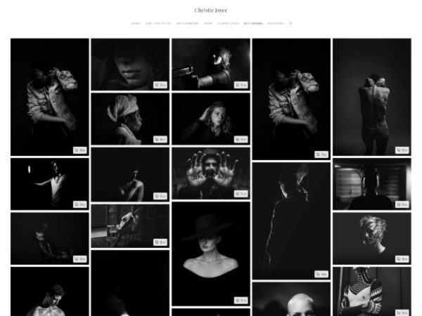 e-commerce galerij met zwart thema