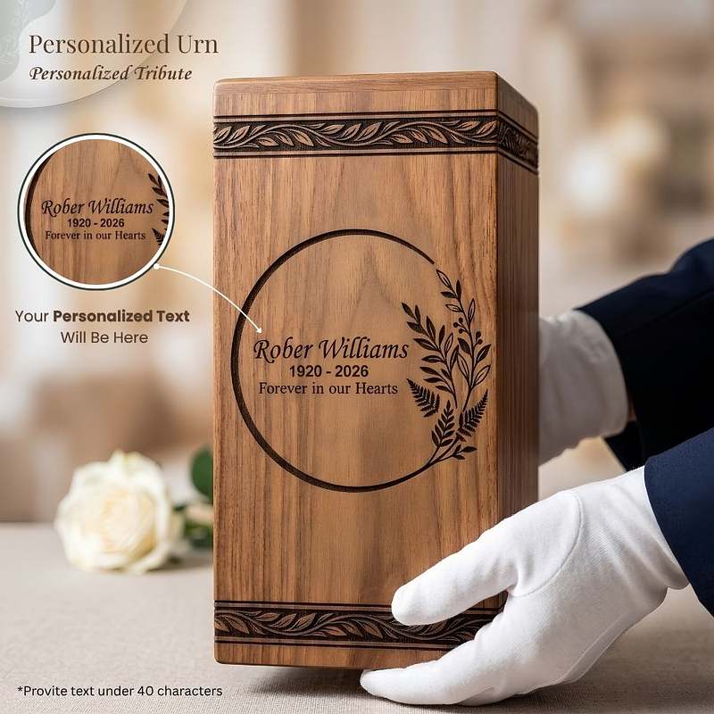 Personalized Engraved Wood Urn Box