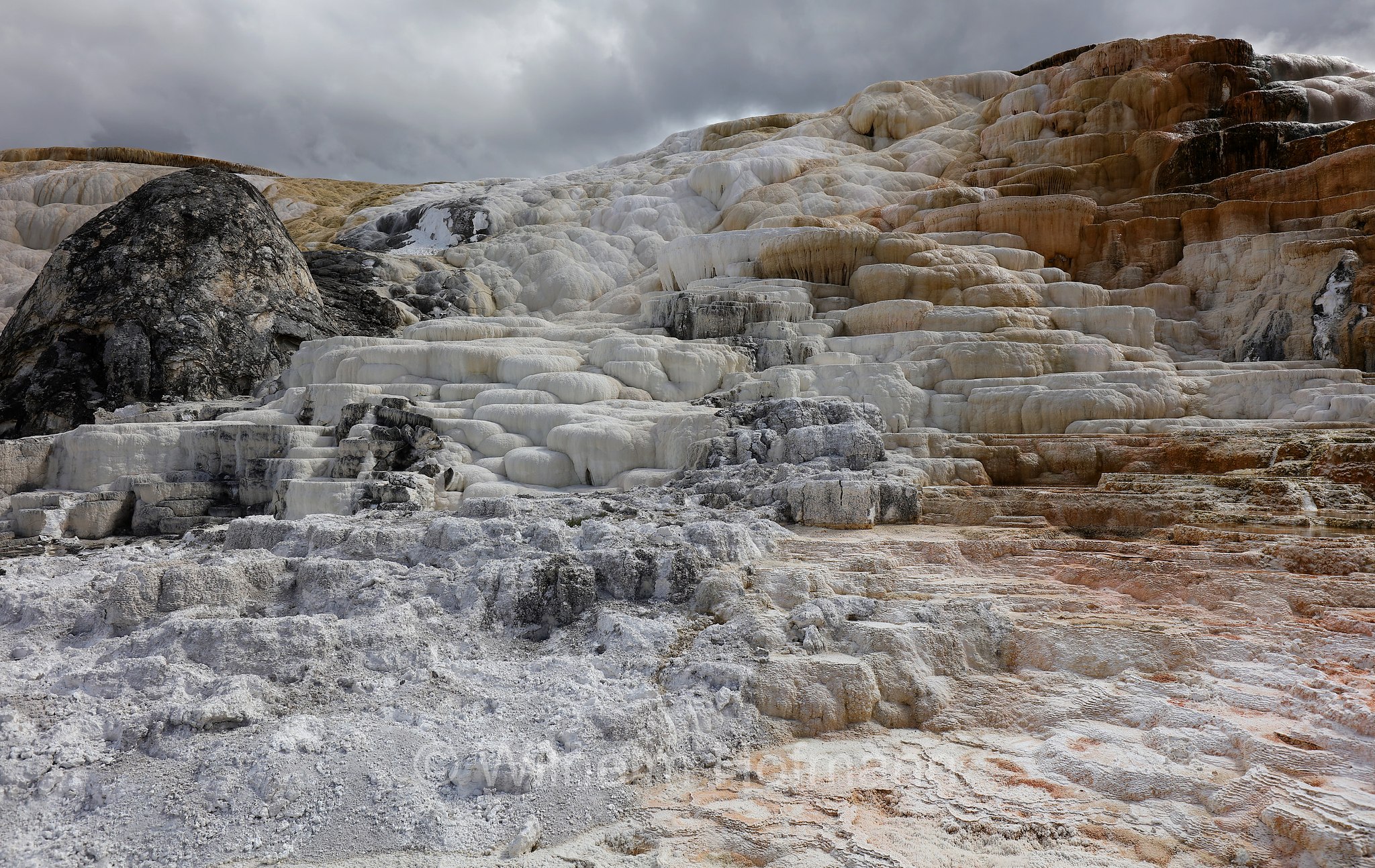 Palette Springs, Devil's Thumb, Mammoth Hot Springs, Yellowstone National Park, Yellowstone-Nationalpark﻿, parco nazionale di Yellowstone, Wyoming, USA
