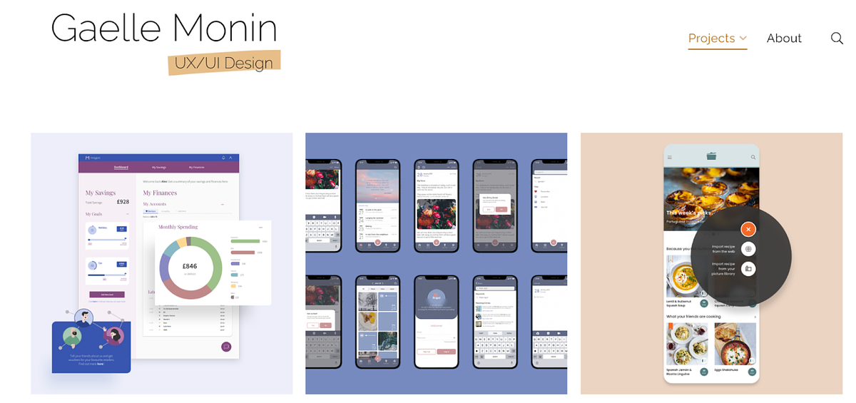 Portfólio de design ui/ux de Gaelle Monin