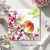 Robin and Spring Blossom | Spring Art Card | Watercolour | with Envelope