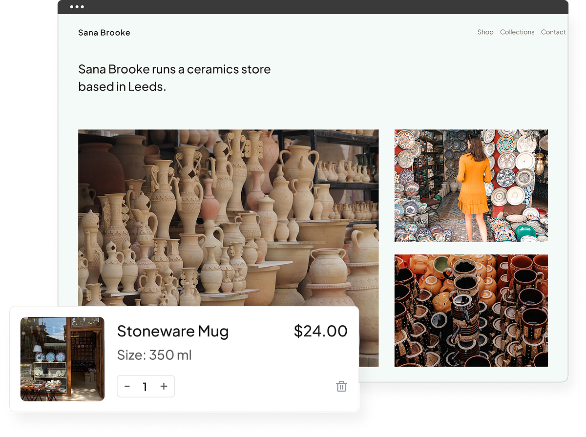 An ecommerce website with client galleries, blog and multiple languages