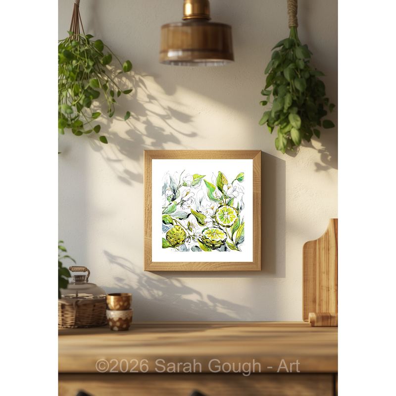 Bergamot Fruit And Flowers | Botanical Art Print