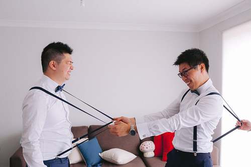 Groom Getting Ready