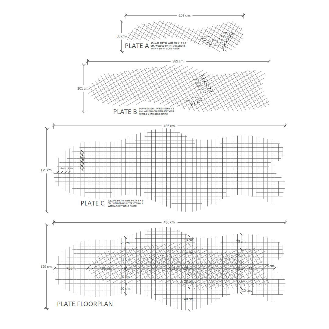 technical drawing hanging reindeer christmas installation specifications