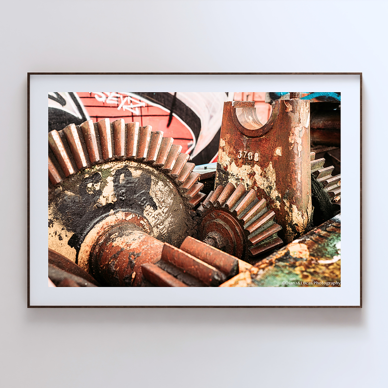 COLLECTION - URBAN GEOMETRY HORIZONTAL - "Worn Cogs" - LIMITED EDITION 10 of 10