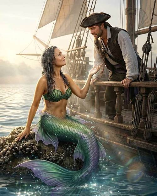 Pirate Lure Custom Mermaid Portrait From Photo