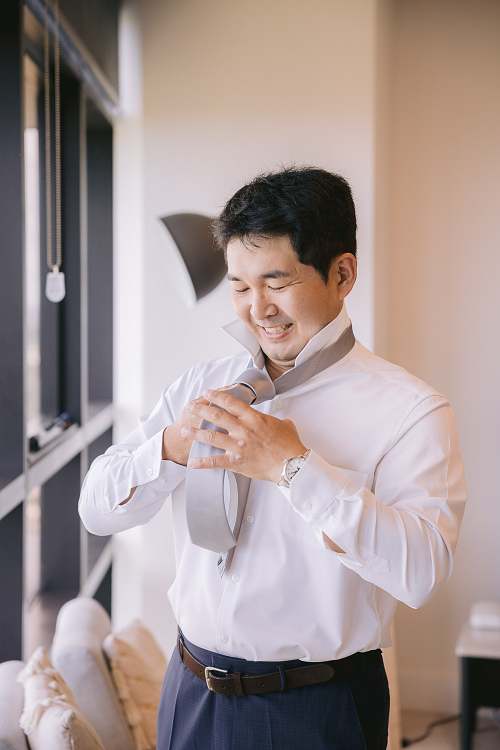 Groom Getting Ready