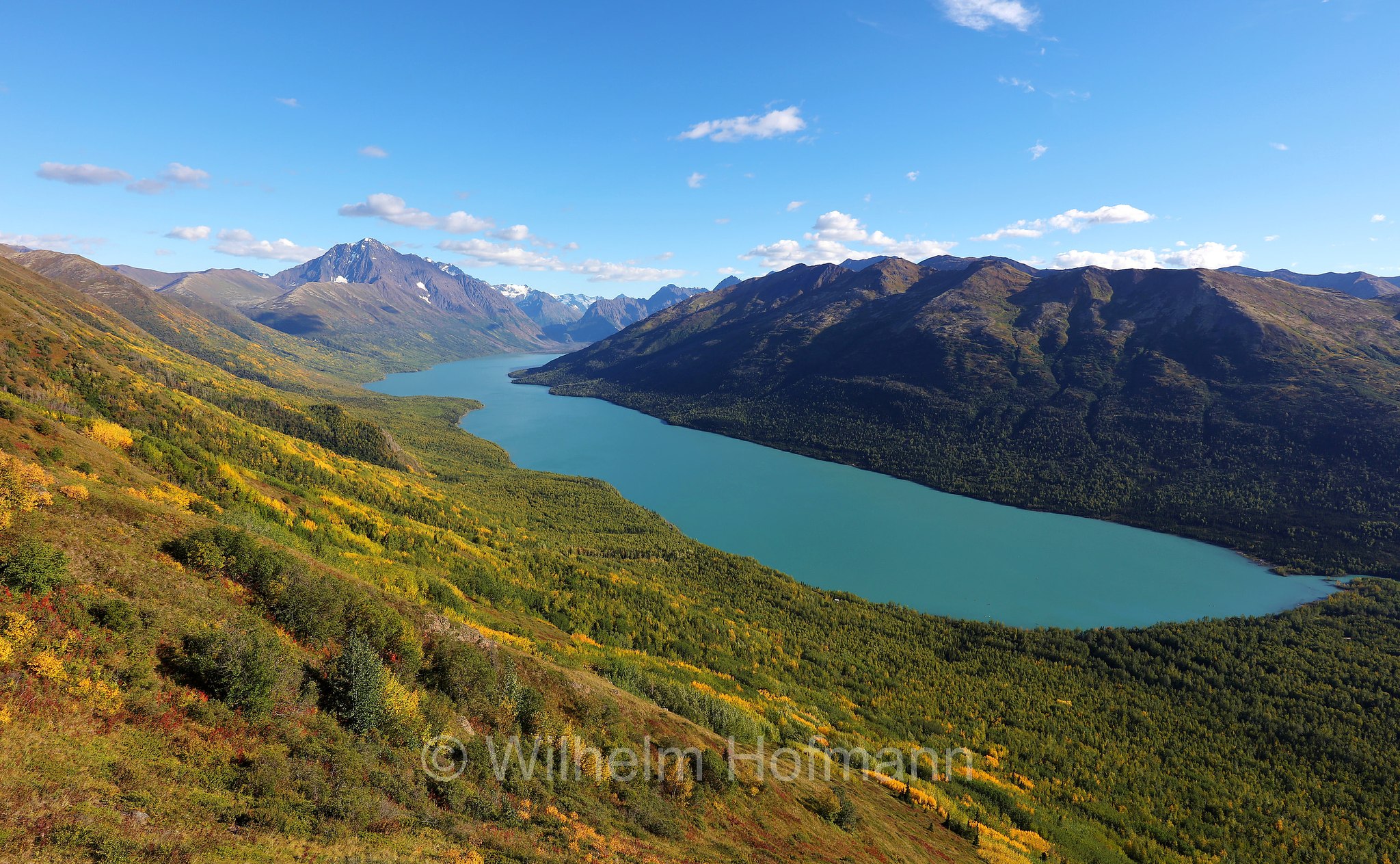 Eklutna Lake, Lago Eklutna, Twin Peaks Trail, Chugach State Park, Parco statale di Chugach, Alaska, USA