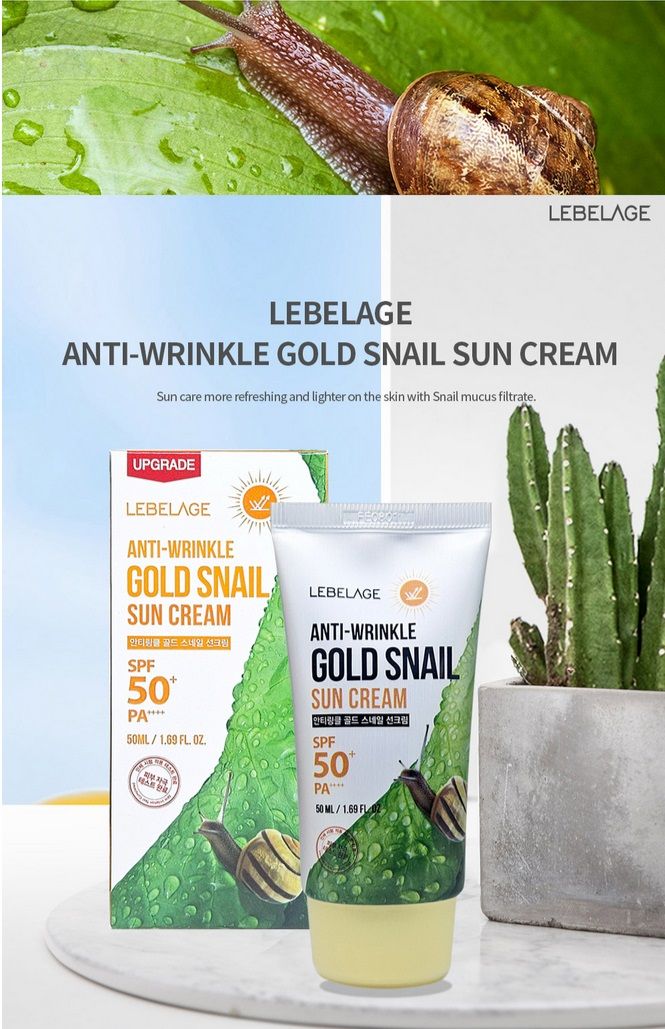 LEBELAGE - Anti-Wrinkle Gold Snail Sun Cream SPF 50+++