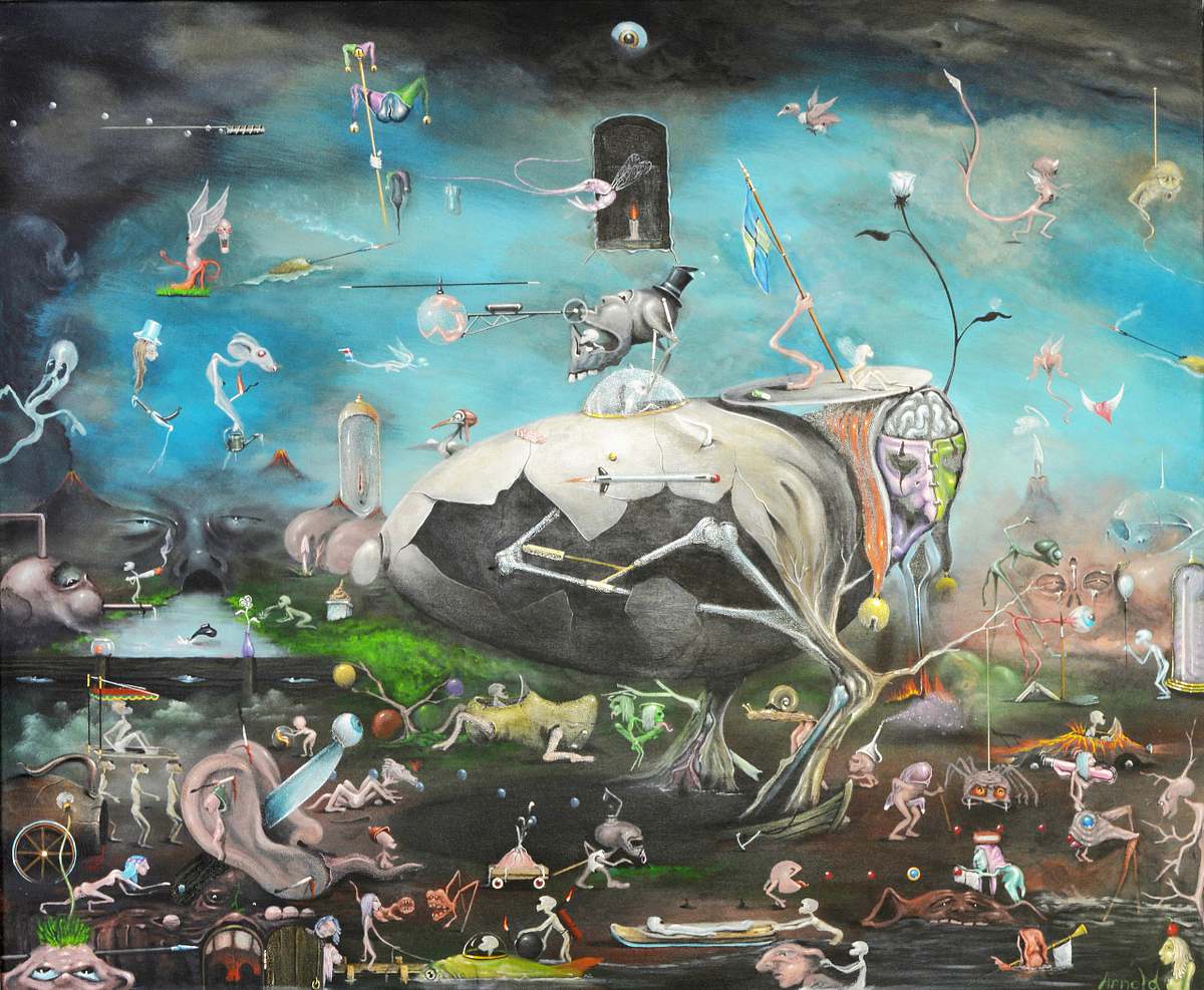 Population &ndash; surreal painting by Dutch artist Arnold Janssen