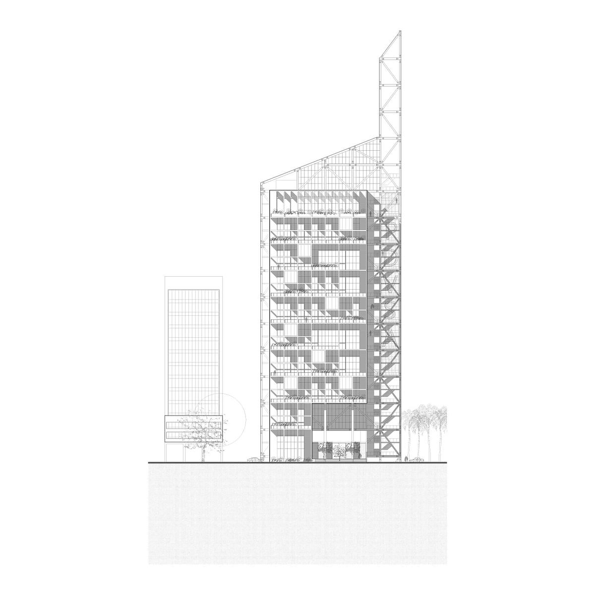 fachada torre pdvsa arquitectura industrial contemporanea