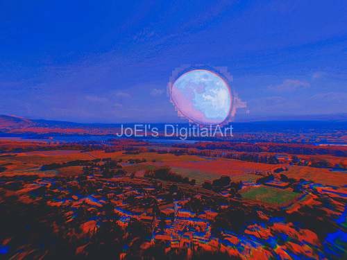 Blauer Planet im kosmischen Raum