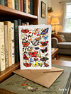 Butterfly Garden | Botanical Illustration | Art Card | with Envelope