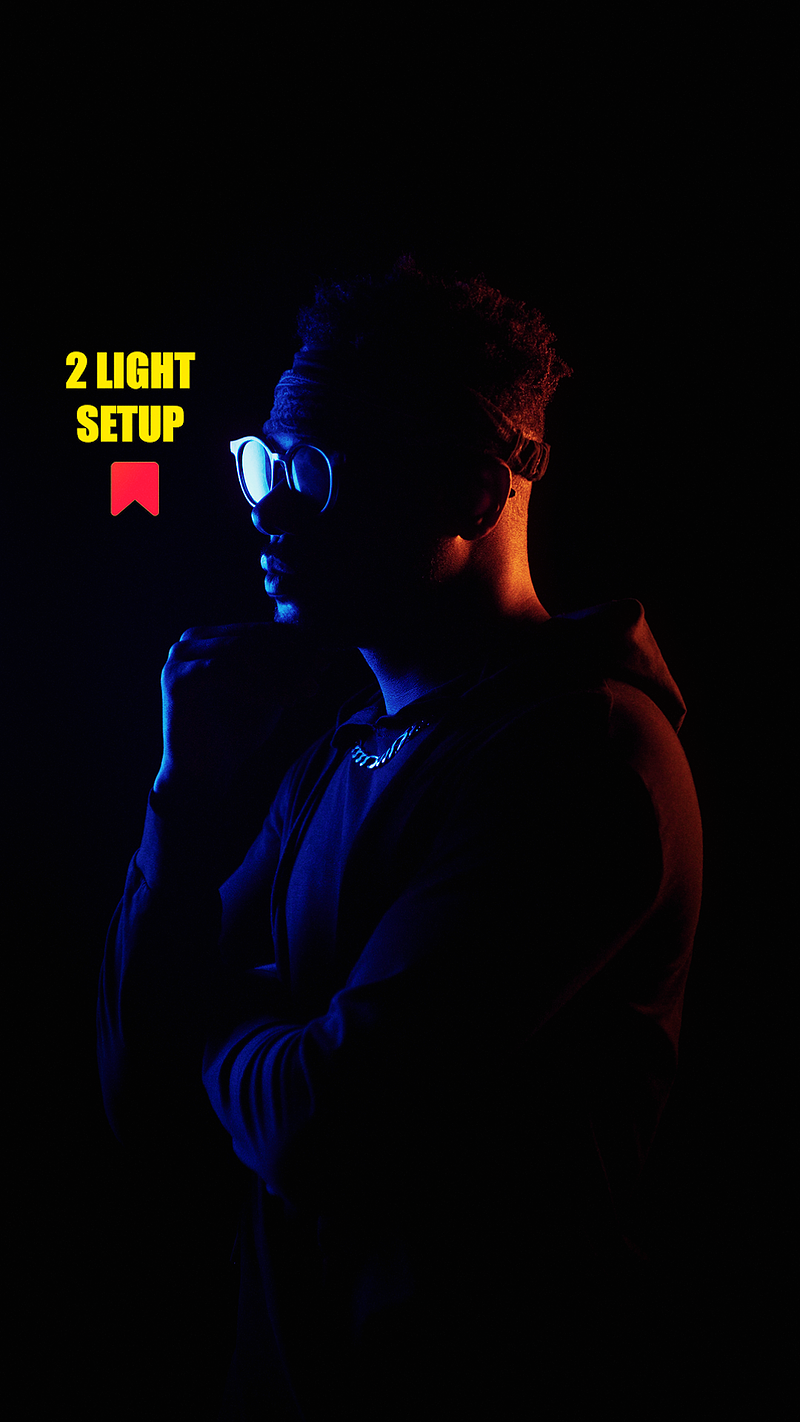 Two Toned Rim Lights - 2 Light Setup