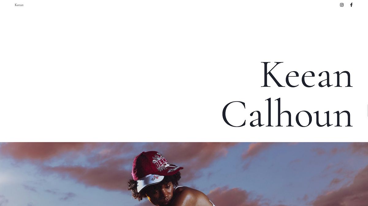 Keean Calhoun male model portfolio website