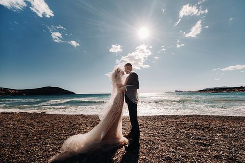 wedding couple on the French Riviera.Wedding in Provence.Bride and groom in France