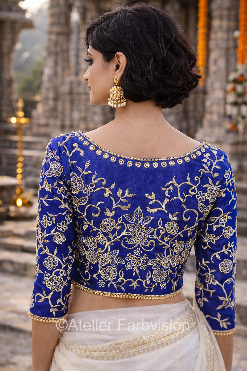 Saribluse Blau (Grösse 38) - 4104